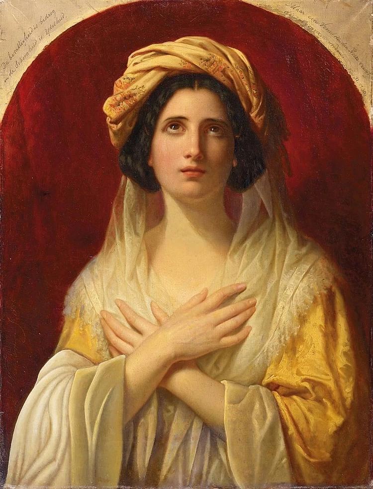 Ritratto di una giovane donna italiana devota